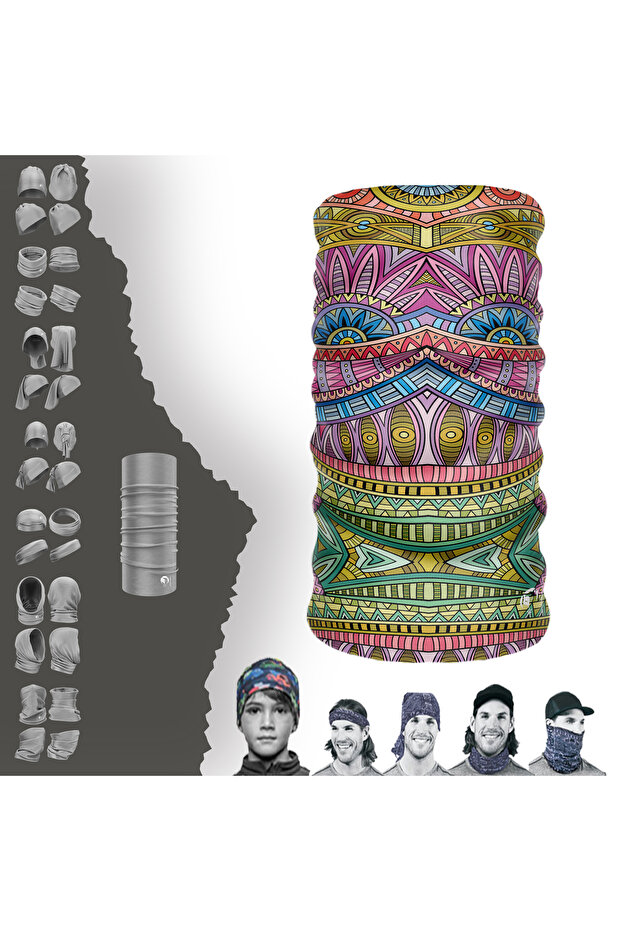 Ethnic Buff Baf Yeast Seamless Tube Neck Collar Bandana