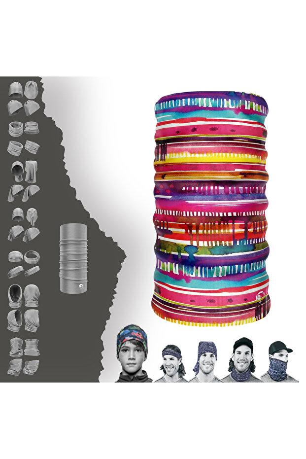 Ethnic Buff Baf Colors Seamless Tube Neck Collar Bandana