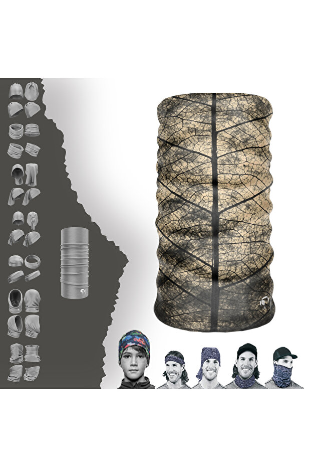 Leaf Patterned Seamless Tube Neck Collar Bandana Buff Buff Mask Hair Band Buckle