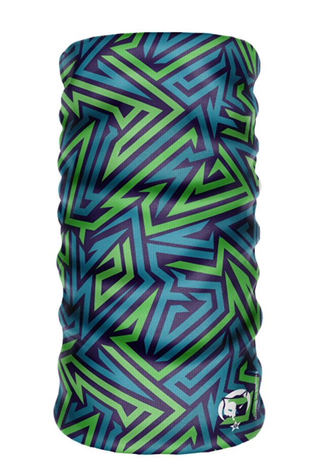 Blue Green Unisex Extreme Sleamless Athlete Hair Band Bandana Neck Collar Balaclava