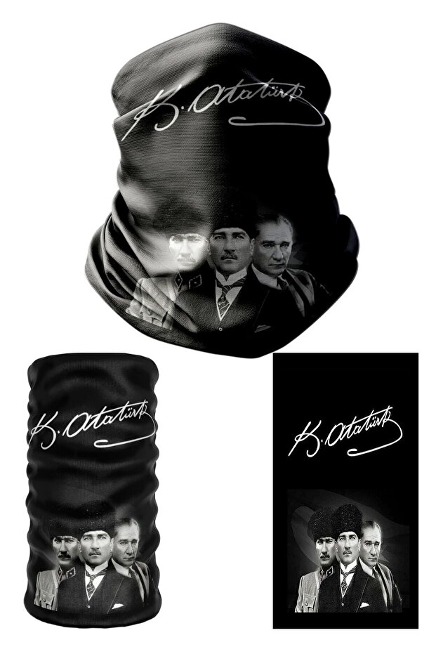 Mustafa Kemal Atatürk Seamless Tube Neck Collar Bandana Mask (With Respect Remembered!)