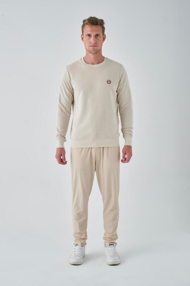 Basic Sweatshirt Bej - 1