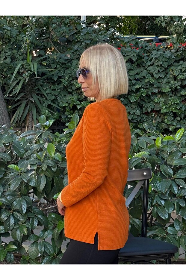 V Yaka Triko Bluz - 3