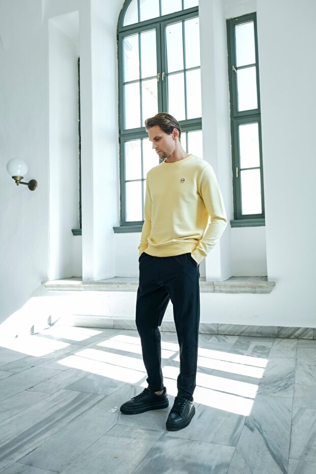 Basic Sweatshirt Sarı - 2