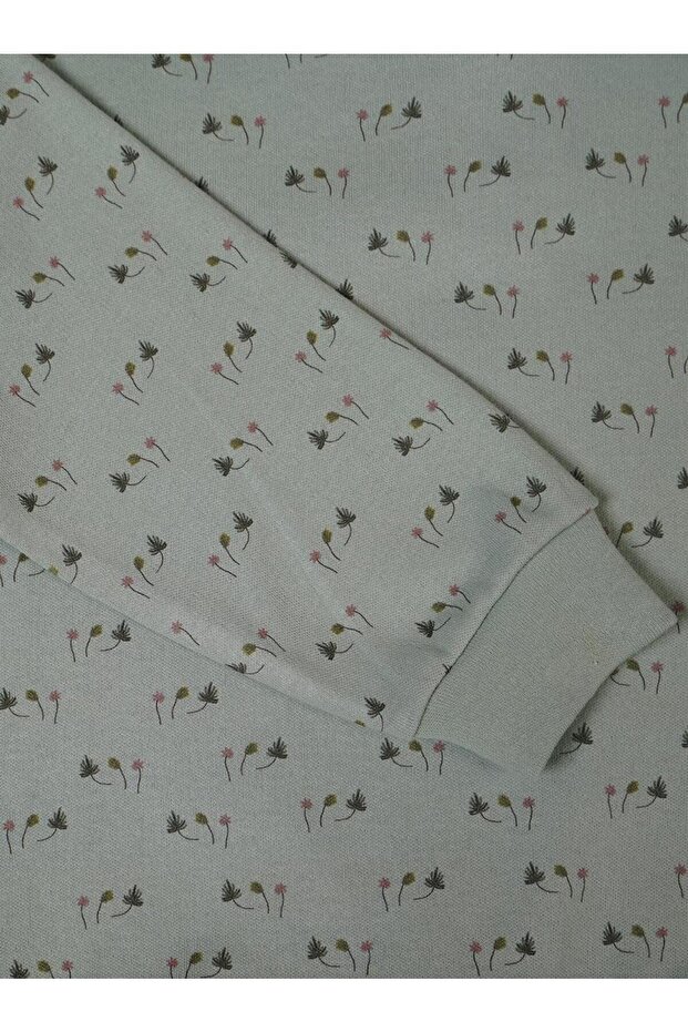 Leaf Patterned Cotton Pajama Set - 3