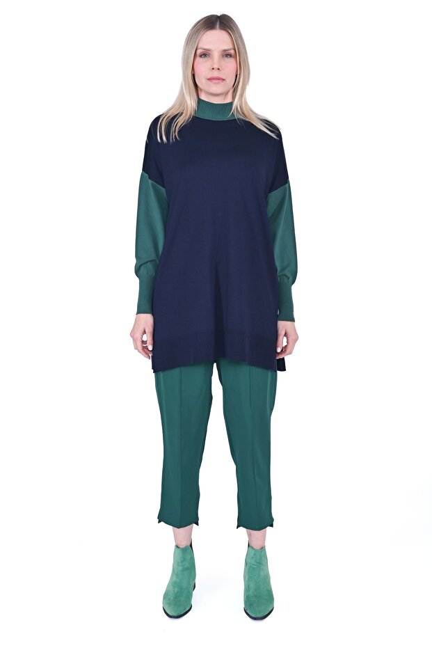 6862 Navy Blue Knitwear Tunic