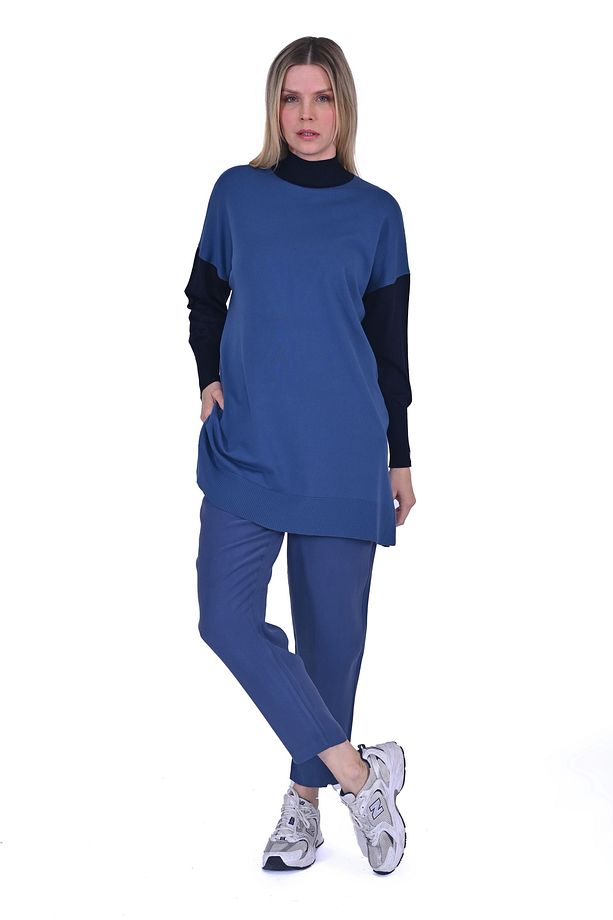 İNVEE 6862 İndigo Triko Tunik - 4