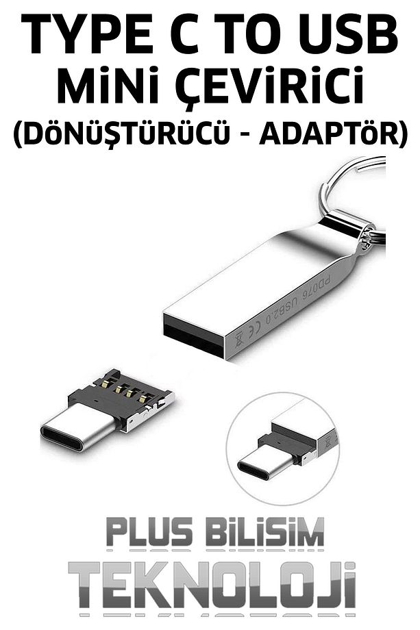 Type C To Usb Otg Çevirici Mini Dönüştürücü, Adaptör, Telefona, Tablete Usb, Mouse Klavye Bağla Oem - 3