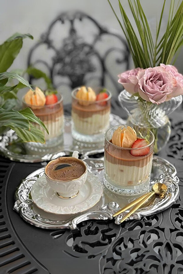 2 Li Stainless Steel Artnova Serving, Tea, Coffee, Catering and Dowry Presentation Tray