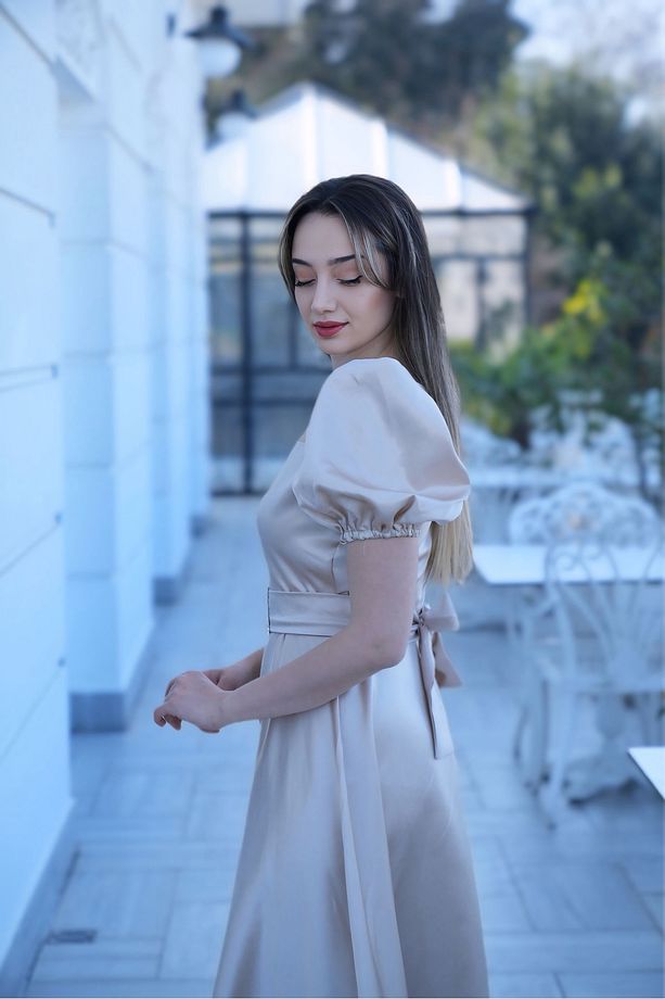 Hafsam elbise bej - 3