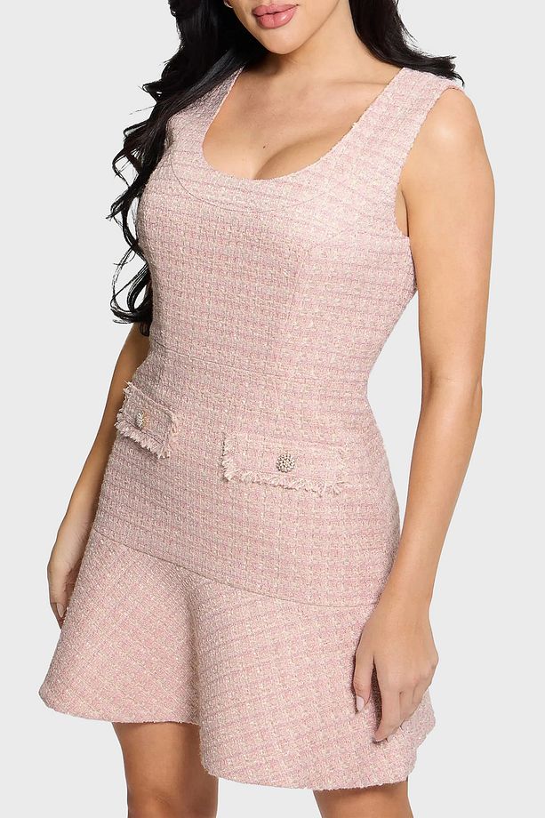 Daphnee Fitted Fit Fırfırlı Mini Tuvid Elbise W5RK10WGW82 ELBİSE W5RK10 WGW82 F6DZ - 5