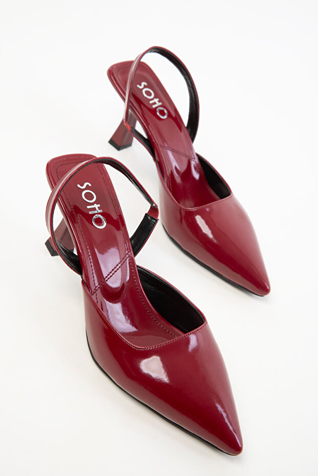 Claret Red lakkbőr női klasszikus sarkú cipő 20430 - 2