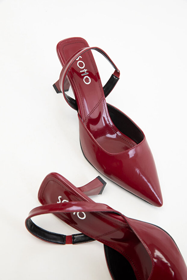 Claret Red lakkbőr női klasszikus sarkú cipő 20430 - 6