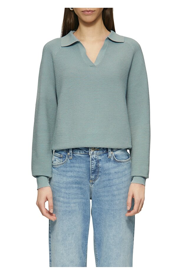 Structured Pullover with Polo Collars - 1