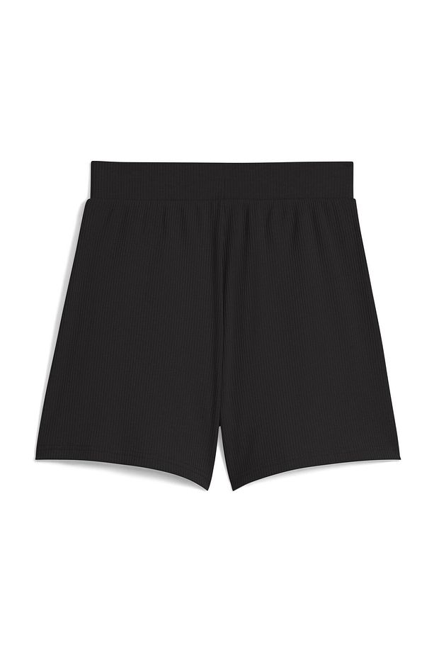 Knitted Shorts, Regular, Short Length, High, Plain, Side Pocket - 2