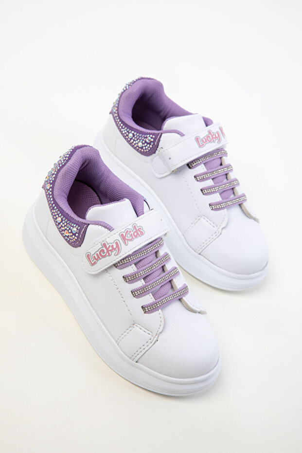 Fehér-lila uniszex gyerekcipő 20441 - 1