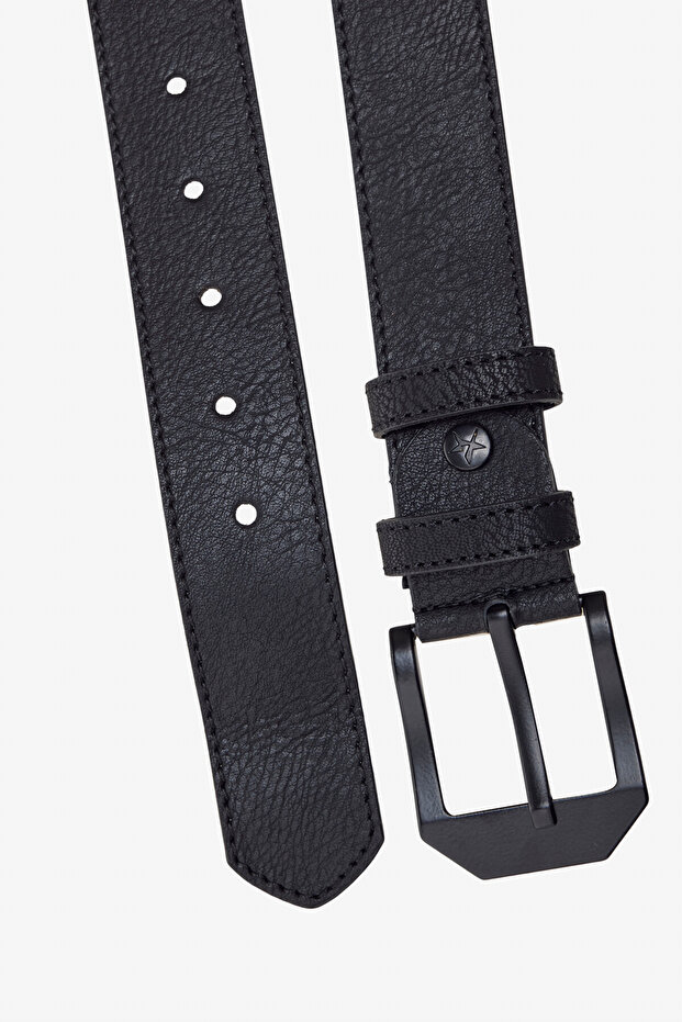 Erkek Siyah-Kahverengi 2'li Özel Ahşap Hediye Kutulu  Kot Kemeri Seti Damat Bohçası - 4