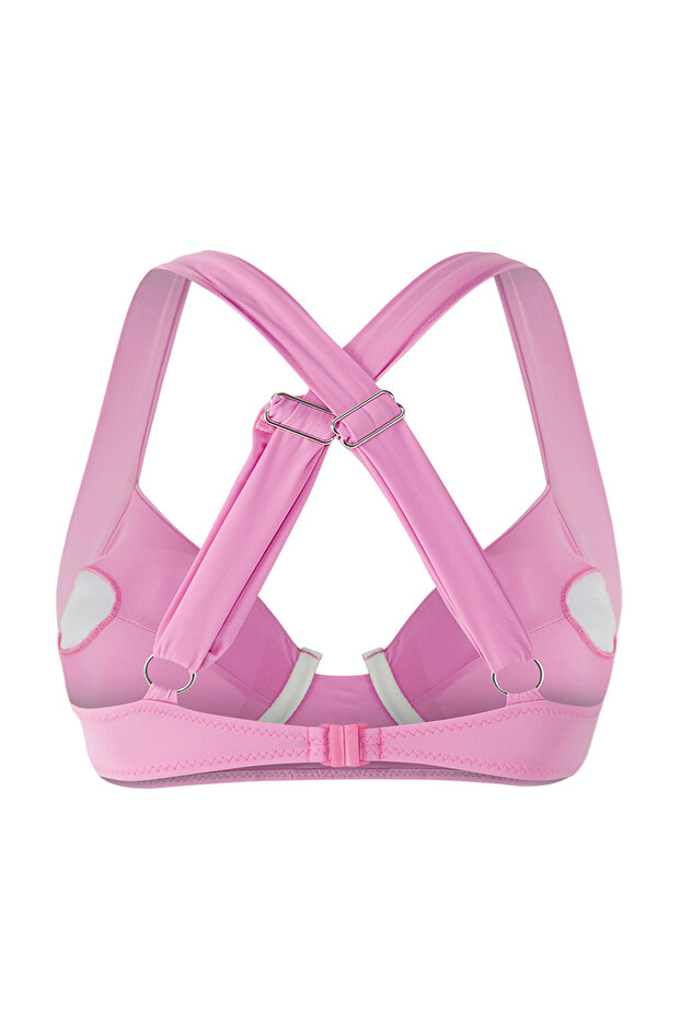 Pembe Balconette Kaplı Bikini Üstü TBESS25BU00055 - 6