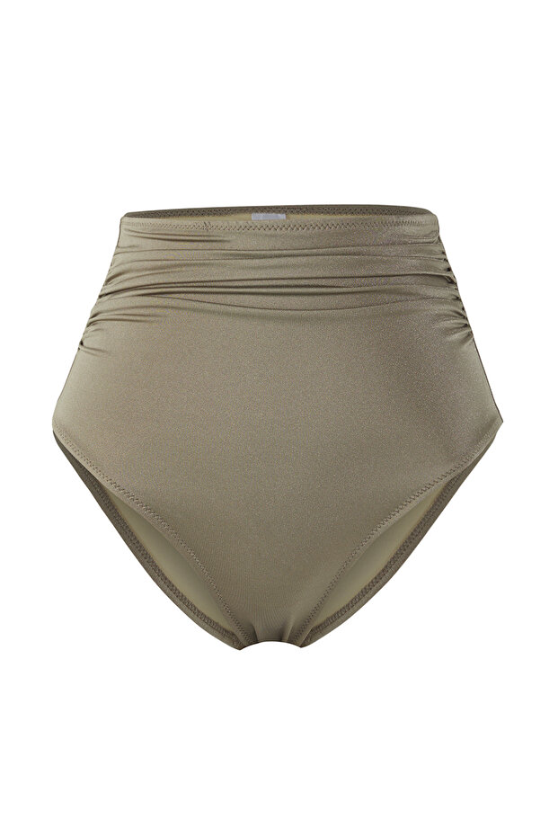 Haki İncelten Etkili Hipster Süper Yüksek Bel Bikini Altı TBESS20BA0018 - 4