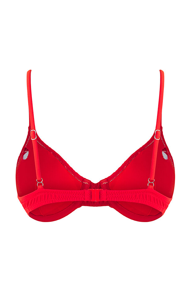 Kırmızı Gipeli Balconette Kaplı Bikini Üstü TBESS25BU00053 - 8