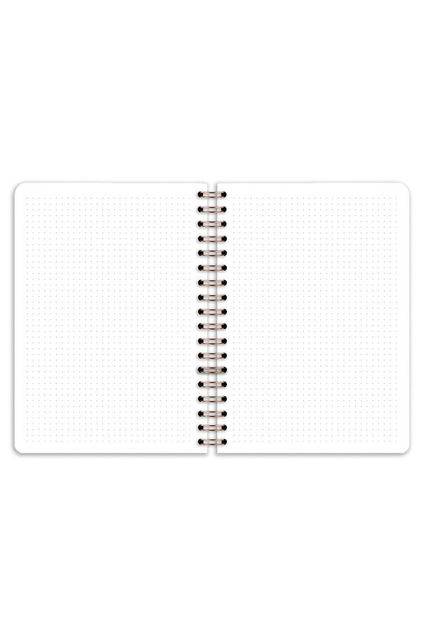 B5 17x24 cm Spiralli Lastikli Noktalı Tarihsiz Not Defteri Çilek - 9