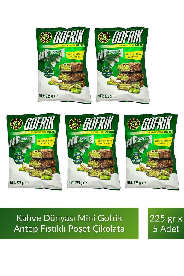 Kahve Dünyası Mini Poşet Gofrik Çikolata 225 gr x 5 Adet - 1