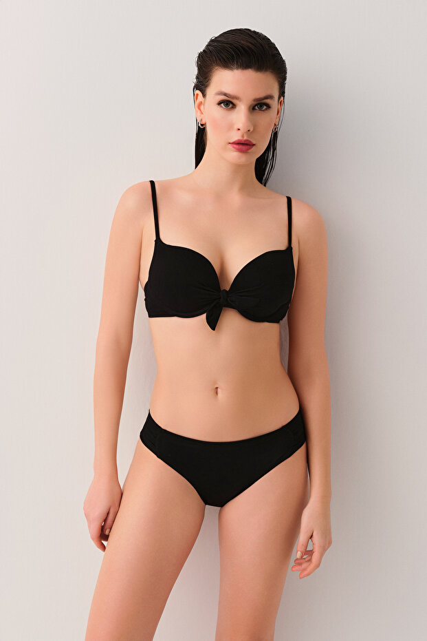 Side Pleated Bikini Bottom - 3
