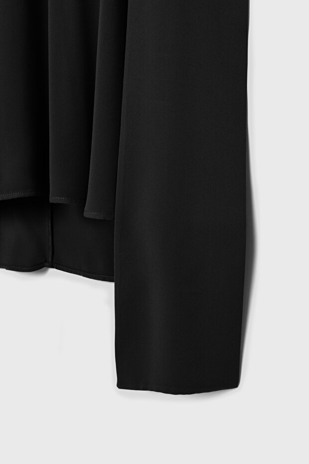 Fularlı V Yaka Bluz - 9