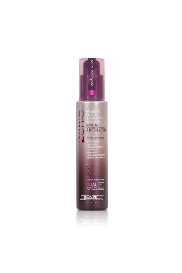 Giovanni Ultra Sleek Leave-In Conditioning & Styling Elixir - Brazilian Keratin & Argan Oil, 118 ml - 1