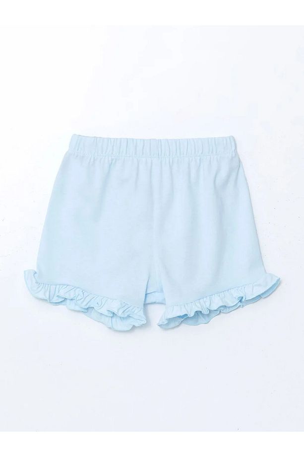 LCW Kids Siyah Beli Lastikli Basic Kız Çocuk Şort 2'li - 3