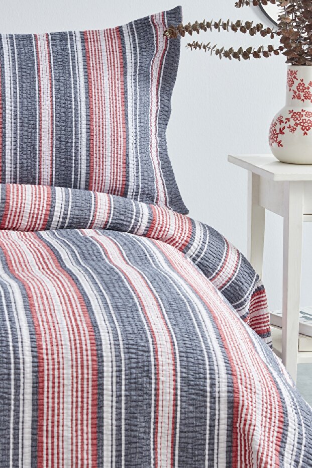 طقم مفرش سرير فردي يونج فارلي باللون الأحمر - 4