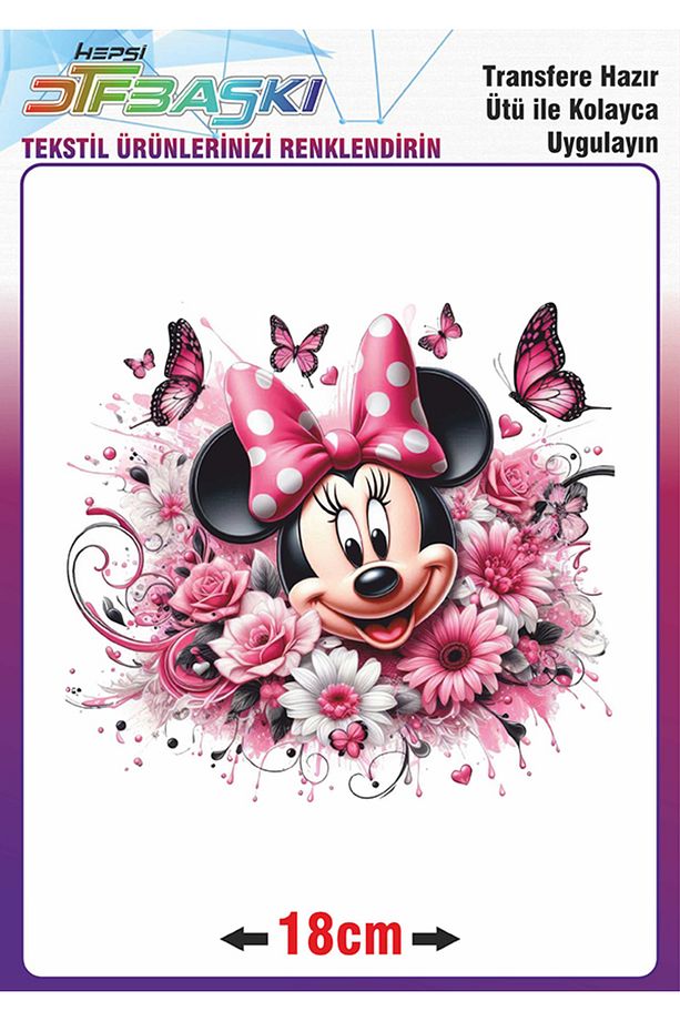 Minnie Mouse Ütü ile Yapışan Tekstil Transfer Baskı - 1