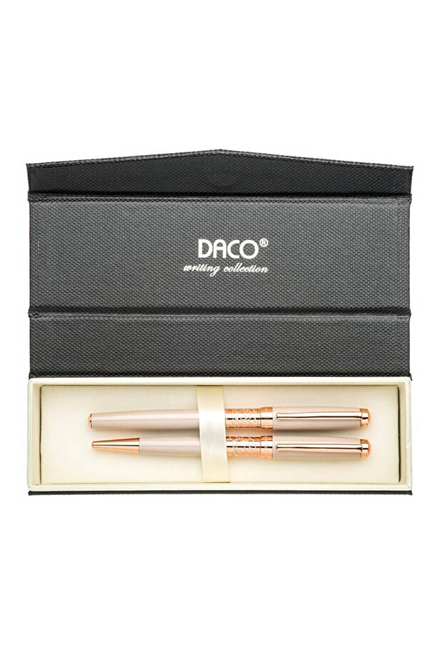 Set stilou si pix Daco roz cu inscriptie Bujor de Munte - 1