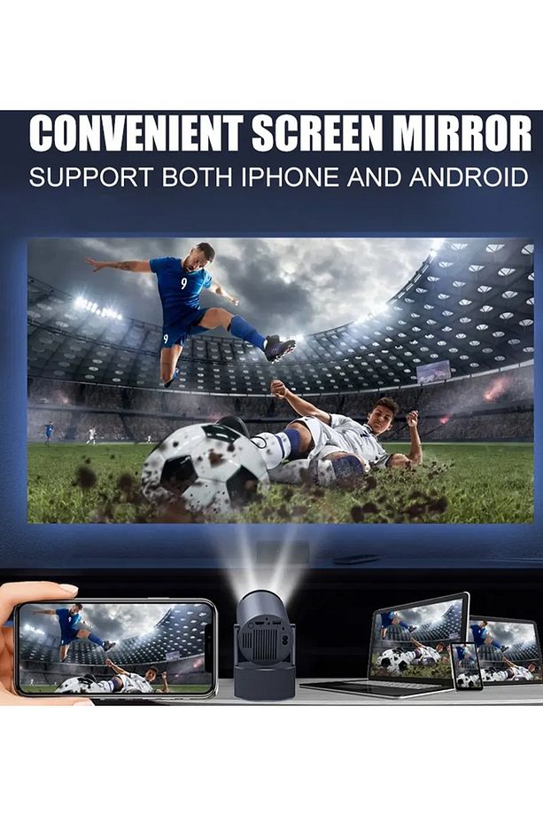 Mikrofonlu Projektör 4K Android 11 Taşınabilir Ev Sineması Video Projektörleri KARAOKE projektör - 3