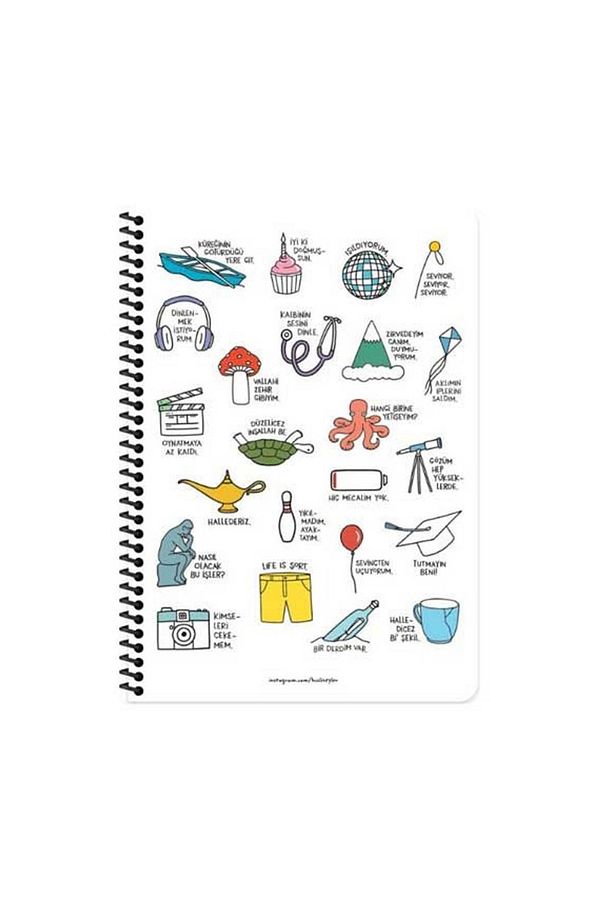 Keskin Color A4 80 Yp. Gözüm Yükseklerde Kareli Spiralli Stickerli Defter 500518-99 - 2
