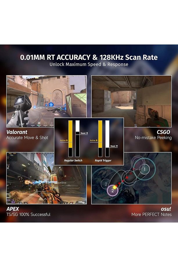 Attack Shark X68HE Rapid Trigger 0.125ms Manyatik Switch RGB App Uygulamalı Gaming Oyuncu Klavye - 5