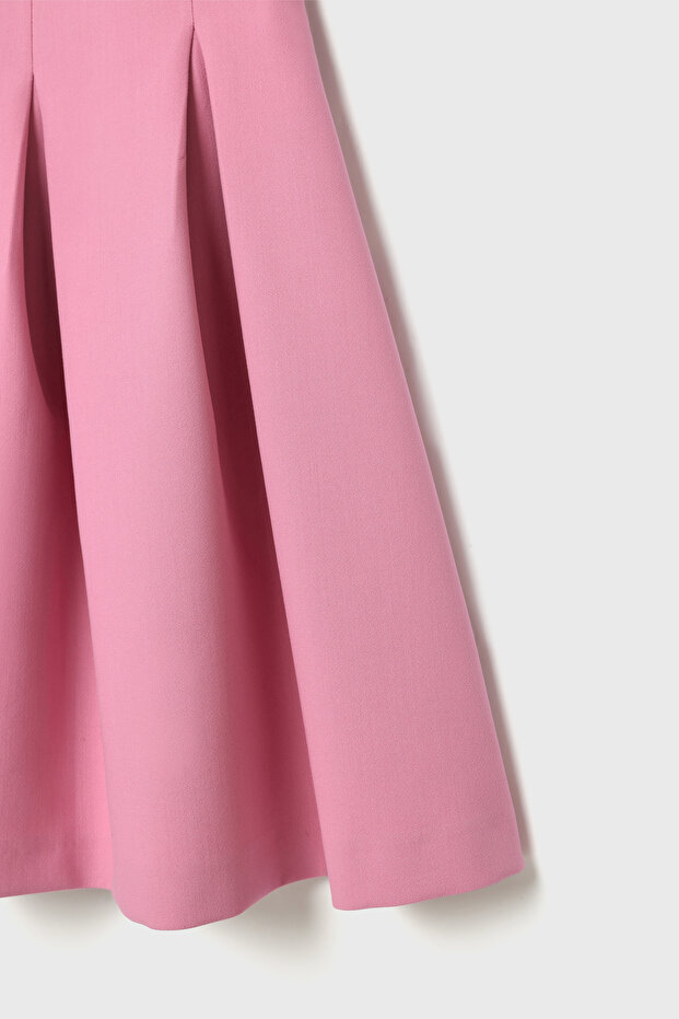 Pileli Mini Elbise - 9