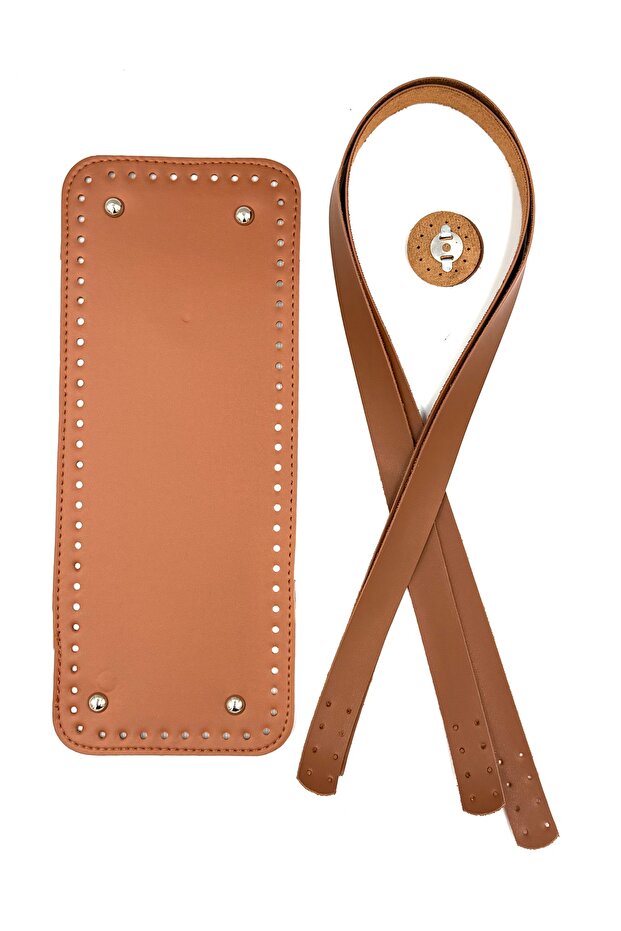 Tan Rectangular Knitted Bag Kit - 1