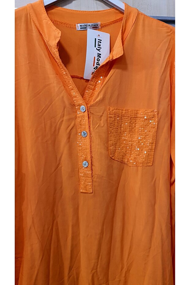 İtalyan Gömlek Pullu Cep Detaylı - 3