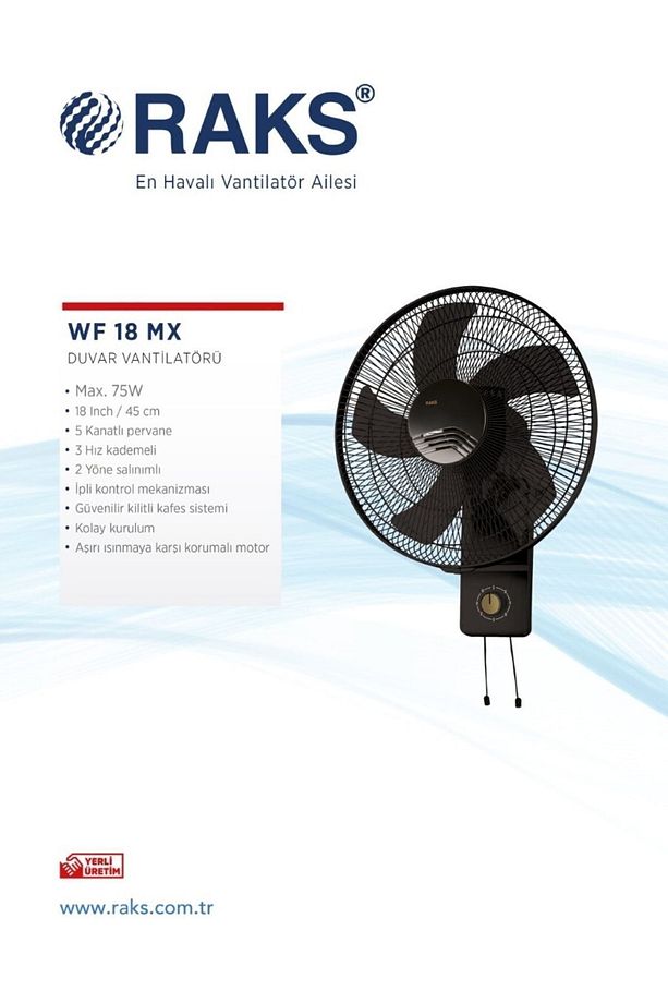 Wf 18 Mx Duvar Tipi Vantilatör 75w-j844 - 2