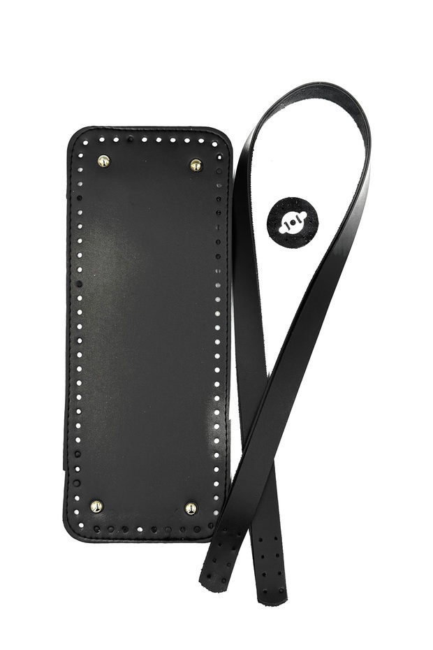 طقم حقيبة محبوكة مستطيلة باللون الأسود - 1