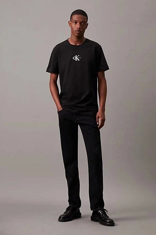 Erkek Siyah Kısa Kollu Tişört - 1