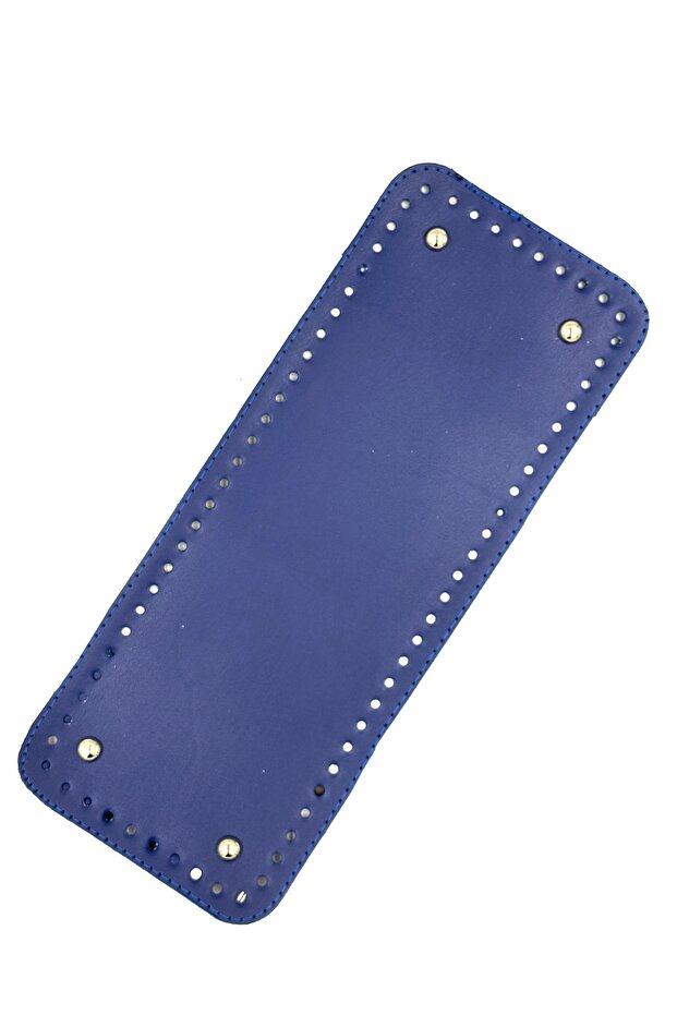 طقم حقيبة محبوكة مستطيلة باللون الأزرق الداكن - 2