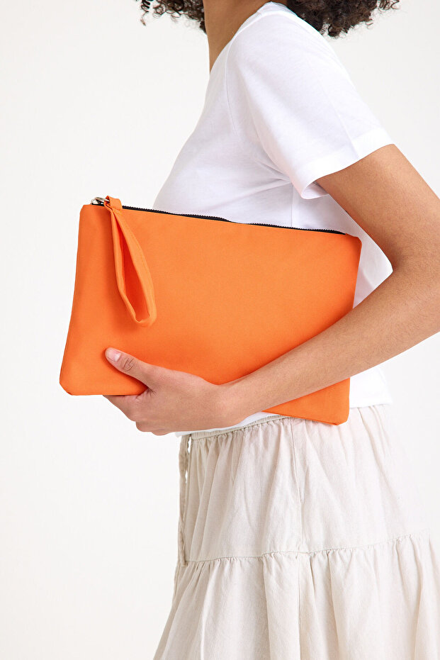 Premium Women's Colorful Lined Zippered Clutch Handbag Portfolio