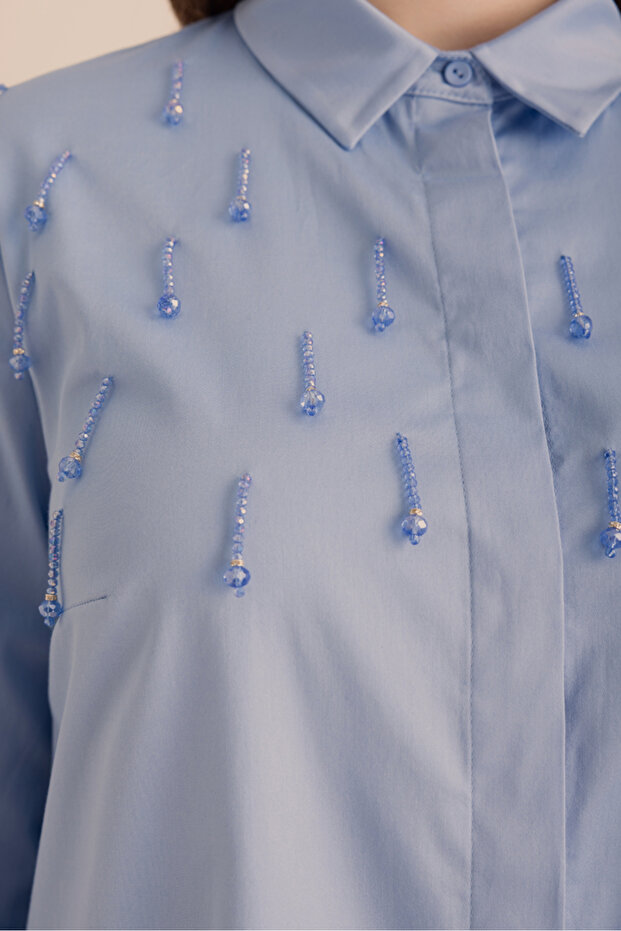 İşlemeli Cotton Gömlek - 3