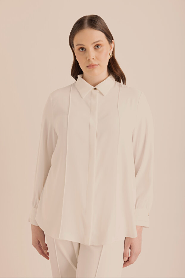 Detaylı Düğmeli Gömlek - 1