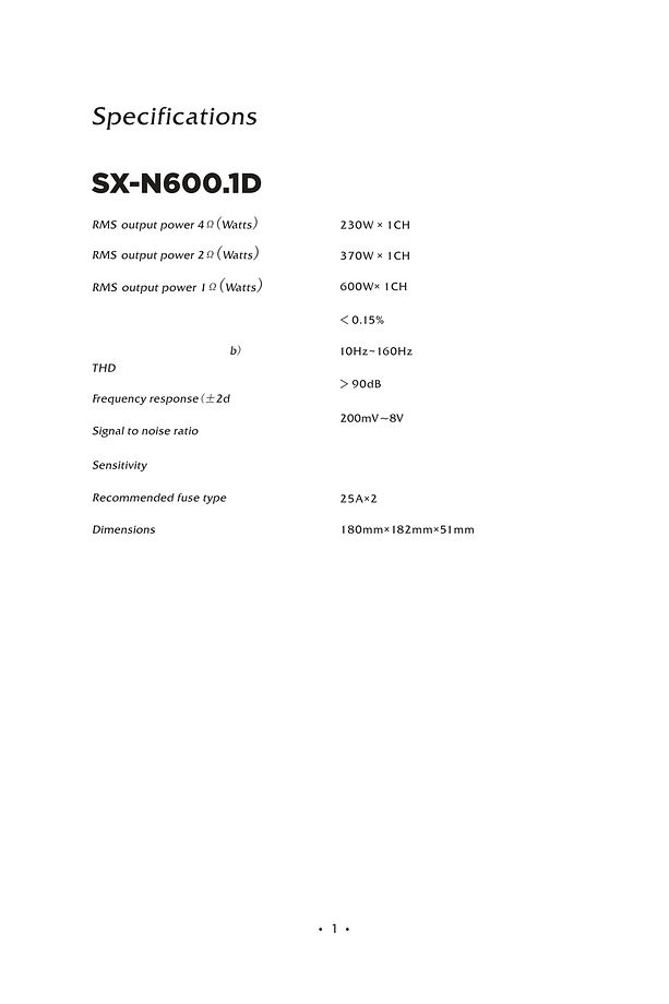 SX-N600.1D MONO AMFİ 1 OHM 600 WATT RMS POWER BAS KONTROL APARATLI - 7