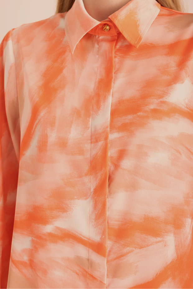 Patterned Satin Shirt - 3