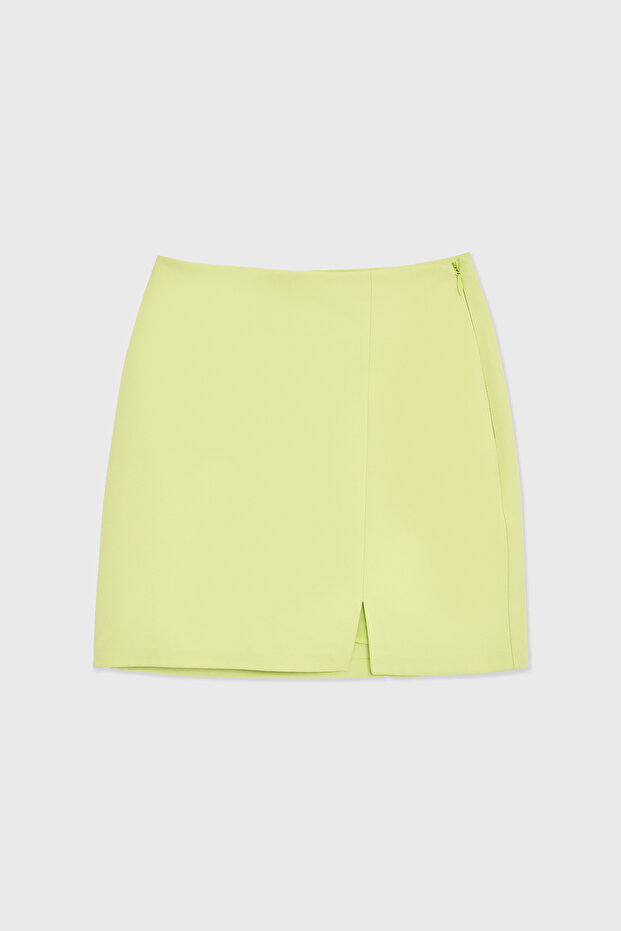 Yırtmaçlı Mini Dar Etek - 6