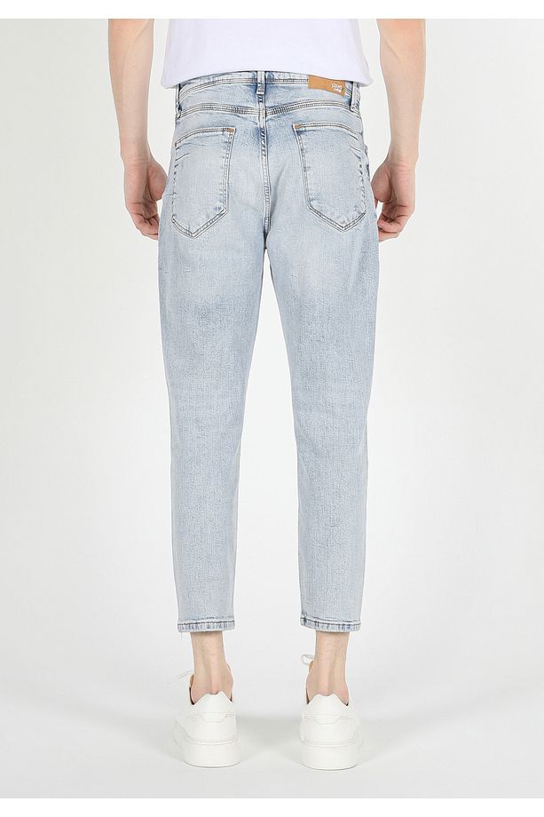039 Lucas Carrot Fit Drop Crotch Havuç Paça Erkek Mavi Jean Pantolon Cl1059453 - 6